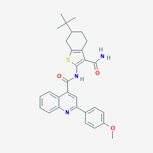 N-(6-tert-butyl-3-carbamoyl-4,5,6,7-tetrahydro-1-benzothiophen-2-yl)-2-(4-methoxyphenyl)quinoline-4-carboxamide