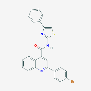 molecular formula C25H16BrN3OS B333932 2-(4-bromophenyl)-N-(4-phenyl-1,3-thiazol-2-yl)quinoline-4-carboxamide 