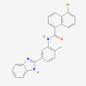 molecular formula C25H18BrN3O B333933 N-[5-(1H-benzimidazol-2-yl)-2-methylphenyl]-5-bromo-1-naphthamide 