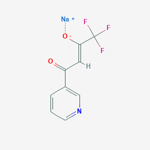 molecular formula C9H5F3NNaO2 B3339332 Sodium 1,1,1-trifluoro-4-oxo-4-pyridin-3-ylbut-2-en-2-olate CAS No. 1006961-03-0
