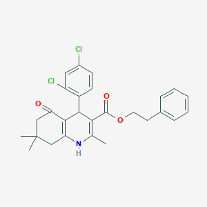 molecular formula C27H27Cl2NO3 B333938 2-Phenylethyl 4-(2,4-dichlorophenyl)-2,7,7-trimethyl-5-oxo-1,4,5,6,7,8-hexahydro-3-quinolinecarboxylate 