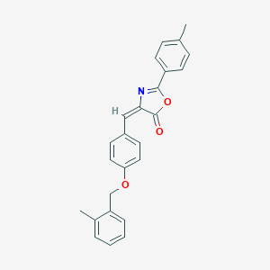 molecular formula C25H21NO3 B333941 4-{4-[(2-methylbenzyl)oxy]benzylidene}-2-(4-methylphenyl)-1,3-oxazol-5(4H)-one 