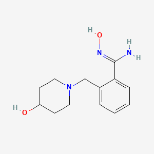 molecular formula C13H19N3O2 B3339422 N'-hydroxy-2-[(4-hydroxypiperidin-1-yl)methyl]benzene-1-carboximidamide CAS No. 1016879-10-9