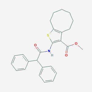 molecular formula C26H27NO3S B333944 Methyl 2-[(diphenylacetyl)amino]-4,5,6,7,8,9-hexahydrocycloocta[b]thiophene-3-carboxylate 