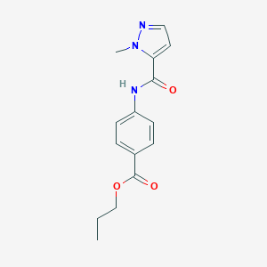 molecular formula C15H17N3O3 B333946 propyl 4-{[(1-methyl-1H-pyrazol-5-yl)carbonyl]amino}benzoate 