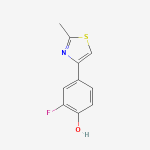 molecular formula C10H8FNOS B3339491 2-Fluoro-4-(2-methyl-1,3-thiazol-4-yl)phenol CAS No. 1049605-13-1