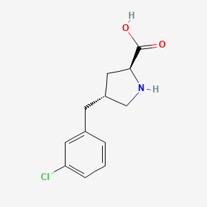molecular formula C12H14ClNO2 B3339508 (2S,4R)-4-(3-Chlorobenzyl)pyrrolidine-2-carboxylic acid CAS No. 1049978-11-1