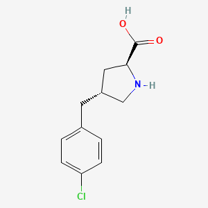 molecular formula C12H14ClNO2 B3339513 (2S,4R)-4-(4-Chlorobenzyl)pyrrolidine-2-carboxylic acid CAS No. 1049978-20-2