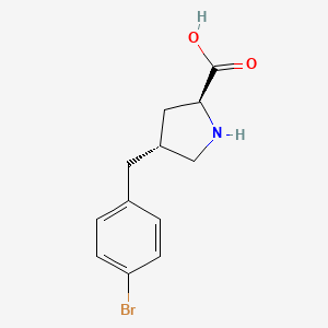 molecular formula C12H14BrNO2 B3339516 (2S,4R)-4-(4-Bromobenzyl)pyrrolidine-2-carboxylic acid CAS No. 1049978-43-9
