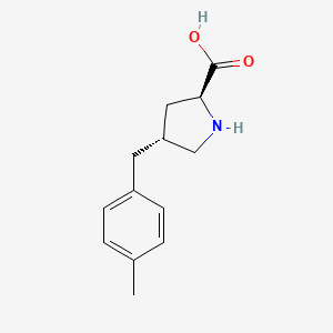 molecular formula C13H17NO2 B3339523 (2S,4R)-4-(4-Methylbenzyl)pyrrolidine-2-carboxylic acid CAS No. 1049978-60-0