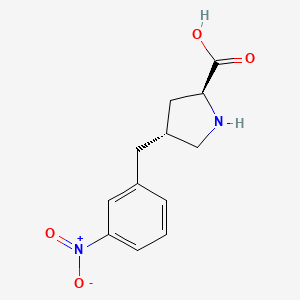 molecular formula C12H14N2O4 B3339528 (2S,4R)-4-(3-Nitrobenzyl)pyrrolidine-2-carboxylic acid CAS No. 1049980-33-7