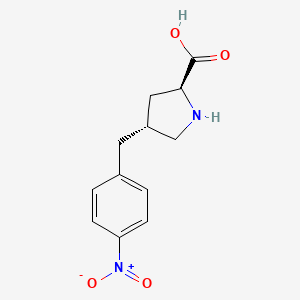 molecular formula C12H14N2O4 B3339531 (2S,4R)-4-(4-Nitrobenzyl)pyrrolidine-2-carboxylic acid CAS No. 1049980-40-6