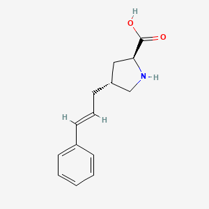 molecular formula C14H17NO2 B3339532 (2S,4R)-4-cinnamylpyrrolidine-2-carboxylic Acid CAS No. 1049980-72-4