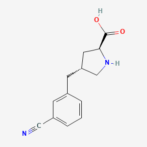 molecular formula C13H14N2O2 B3339539 (2S,4R)-4-(3-Cyanobenzyl)pyrrolidine-2-carboxylic acid CAS No. 1049981-82-9