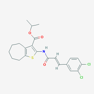 molecular formula C22H23Cl2NO3S B333954 isopropyl 2-{[3-(3,4-dichlorophenyl)acryloyl]amino}-5,6,7,8-tetrahydro-4H-cyclohepta[b]thiophene-3-carboxylate 