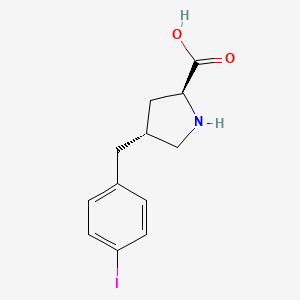 molecular formula C12H14INO2 B3339549 (2S,4R)-4-(4-Iodobenzyl)pyrrolidine-2-carboxylic acid CAS No. 1049981-94-3