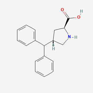 molecular formula C18H19NO2 B3339559 (2S,4S)-4-benzhydrylpyrrolidine-2-carboxylic acid CAS No. 1049982-09-3