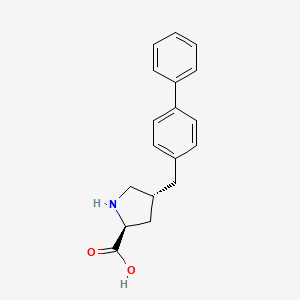 molecular formula C18H19NO2 B3339561 (2S,4R)-4-(Biphenyl-4-ylmethyl)pyrrolidine-2-carboxylic acid CAS No. 1049982-12-8