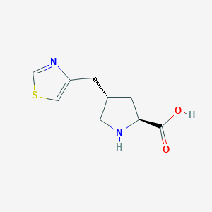 molecular formula C9H12N2O2S B3339564 (2S,4S)-4-(Thiazol-4-ylmethyl)pyrrolidine-2-carboxylic acid CAS No. 1049982-19-5