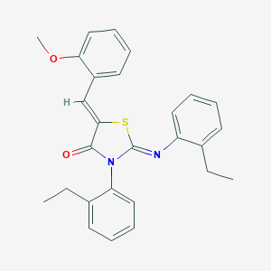 molecular formula C27H26N2O2S B333957 3-(2-Ethylphenyl)-2-[(2-ethylphenyl)imino]-5-(2-methoxybenzylidene)-1,3-thiazolidin-4-one 