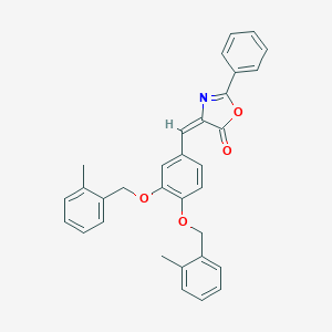 molecular formula C32H27NO4 B333961 4-{3,4-bis[(2-methylbenzyl)oxy]benzylidene}-2-phenyl-1,3-oxazol-5(4H)-one 