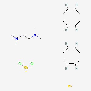 molecular formula C22H40Cl2N2Rh2- B3339611 TMEDA (1,5-cyclooctadiene) rhodium(I)/dichloro(1,5-cyclooctadiene)rhodium(I) complex CAS No. 108559-48-4