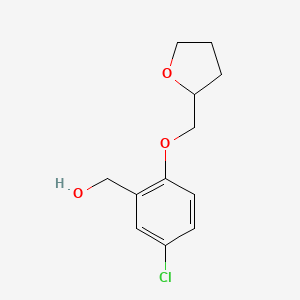 molecular formula C12H15ClO3 B3339616 [5-Chloro-2-(oxolan-2-ylmethoxy)phenyl]methanol CAS No. 1094439-30-1