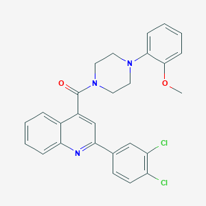 molecular formula C27H23Cl2N3O2 B333962 2-(3,4-Dichlorophenyl)-4-{[4-(2-methoxyphenyl)piperazin-1-yl]carbonyl}quinoline 