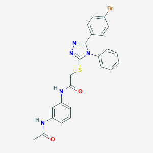 molecular formula C24H20BrN5O2S B333963 N-[3-(acetylamino)phenyl]-2-{[5-(4-bromophenyl)-4-phenyl-4H-1,2,4-triazol-3-yl]sulfanyl}acetamide 