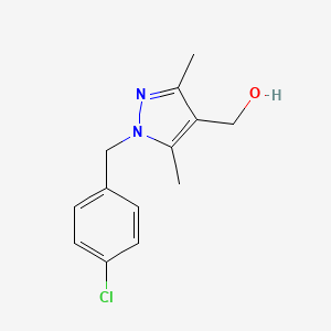 molecular formula C13H15ClN2O B3339690 {1-[(4-chlorophenyl)methyl]-3,5-dimethyl-1H-pyrazol-4-yl}methanol CAS No. 1155592-71-4