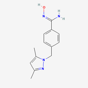 molecular formula C13H16N4O B3339695 4-[(3,5-dimethyl-1H-pyrazol-1-yl)methyl]-N'-hydroxybenzene-1-carboximidamide CAS No. 1158102-09-0