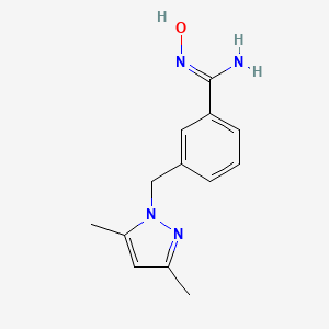 B3339702 3-[(3,5-dimethyl-1H-pyrazol-1-yl)methyl]-N'-hydroxybenzene-1-carboximidamide CAS No. 1158103-99-1