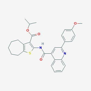isopropyl 2-({[2-(4-methoxyphenyl)-4-quinolinyl]carbonyl}amino)-5,6,7,8-tetrahydro-4H-cyclohepta[b]thiophene-3-carboxylate