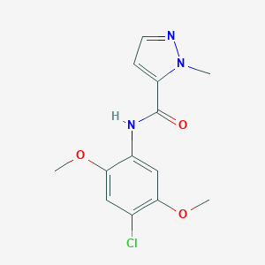 molecular formula C13H14ClN3O3 B333973 N-(4-chloro-2,5-dimethoxyphenyl)-1-methyl-1H-pyrazole-5-carboxamide 