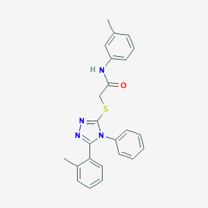 molecular formula C24H22N4OS B333974 N-(3-methylphenyl)-2-{[5-(2-methylphenyl)-4-phenyl-4H-1,2,4-triazol-3-yl]sulfanyl}acetamide 