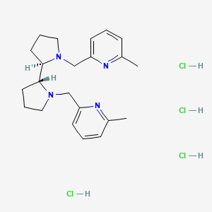 molecular formula C22H34Cl4N4 B3339768 2-methyl-6-[[(2R)-2-[(2R)-1-[(6-methylpyridin-2-yl)methyl]pyrrolidin-2-yl]pyrrolidin-1-yl]methyl]pyridine;tetrahydrochloride CAS No. 1228077-94-8