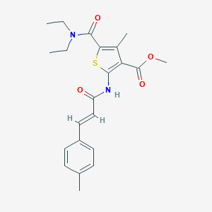 molecular formula C22H26N2O4S B333977 Methyl 5-[(diethylamino)carbonyl]-4-methyl-2-{[3-(4-methylphenyl)acryloyl]amino}-3-thiophenecarboxylate 