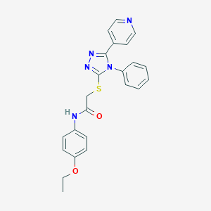 molecular formula C23H21N5O2S B333981 N-(4-ethoxyphenyl)-2-{[4-phenyl-5-(pyridin-4-yl)-4H-1,2,4-triazol-3-yl]sulfanyl}acetamide 