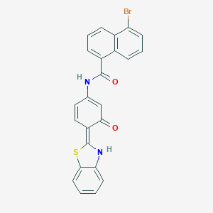 N-[(4E)-4-(3H-1,3-benzothiazol-2-ylidene)-3-oxocyclohexa-1,5-dien-1-yl]-5-bromonaphthalene-1-carboxamide