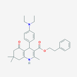 molecular formula C31H38N2O3 B333988 2-Phenylethyl 4-[4-(diethylamino)phenyl]-2,7,7-trimethyl-5-oxo-1,4,5,6,7,8-hexahydro-3-quinolinecarboxylate 