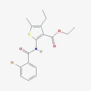 molecular formula C17H18BrNO3S B333993 Ethyl 2-[(2-bromobenzoyl)amino]-4-ethyl-5-methyl-3-thiophenecarboxylate 