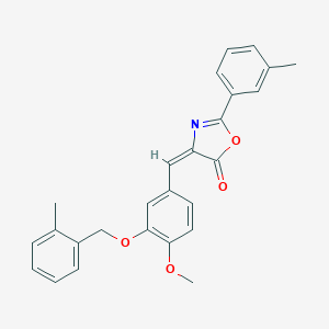 molecular formula C26H23NO4 B333997 4-{4-methoxy-3-[(2-methylbenzyl)oxy]benzylidene}-2-(3-methylphenyl)-1,3-oxazol-5(4H)-one 