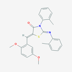 molecular formula C26H24N2O3S B333999 5-(2,5-Dimethoxybenzylidene)-3-(2-methylphenyl)-2-[(2-methylphenyl)imino]-1,3-thiazolidin-4-one 
