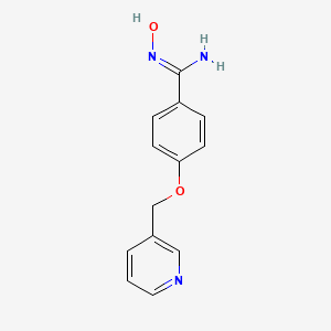 molecular formula C13H13N3O2 B3339996 N'-hydroxy-4-(pyridin-3-ylmethoxy)benzene-1-carboximidamide CAS No. 145259-50-3
