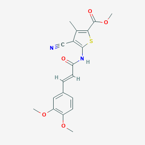 molecular formula C19H18N2O5S B334001 Methyl 4-cyano-5-{[3-(3,4-dimethoxyphenyl)acryloyl]amino}-3-methyl-2-thiophenecarboxylate 