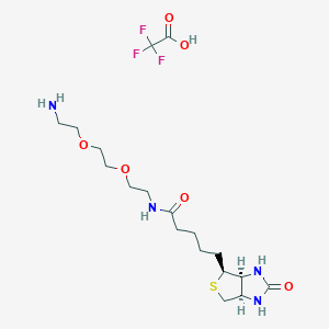 molecular formula C18H31F3N4O6S B3340040 N-(2-(2-(2-Aminoethoxy)ethoxy)ethyl)-5-((3aS,4S,6aR)-2-oxohexahydro-1H-thieno[3,4-d]imidazol-4-yl)pentanamide 2,2,2-trifluoroacetate CAS No. 194920-57-5