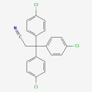 molecular formula C21H14Cl3N B3340076 2,2,3-Tris(4-chlorophenyl)propiononitrile CAS No. 2172-51-2