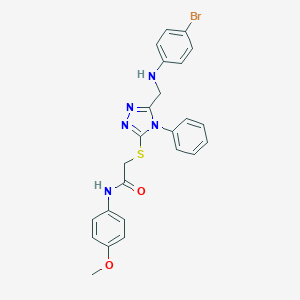 molecular formula C24H22BrN5O2S B334010 2-({5-[(4-bromoanilino)methyl]-4-phenyl-4H-1,2,4-triazol-3-yl}sulfanyl)-N-(4-methoxyphenyl)acetamide 