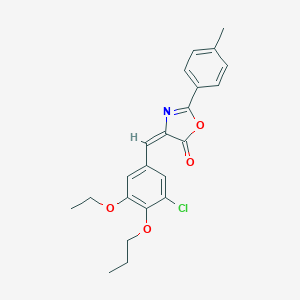 molecular formula C22H22ClNO4 B334013 4-(3-chloro-5-ethoxy-4-propoxybenzylidene)-2-(4-methylphenyl)-1,3-oxazol-5(4H)-one 