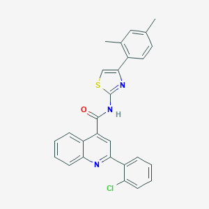 molecular formula C27H20ClN3OS B334014 2-(2-chlorophenyl)-N-[4-(2,4-dimethylphenyl)-1,3-thiazol-2-yl]quinoline-4-carboxamide 